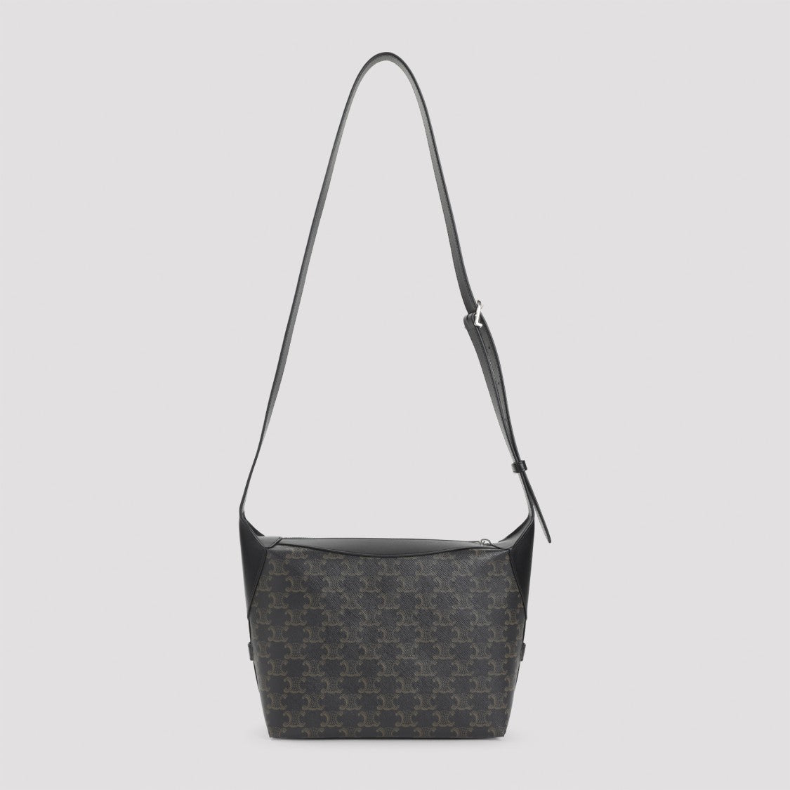 Celine Textile Crossbody Bag With Signature Triomphe Logo And Adjustable Leather Strap