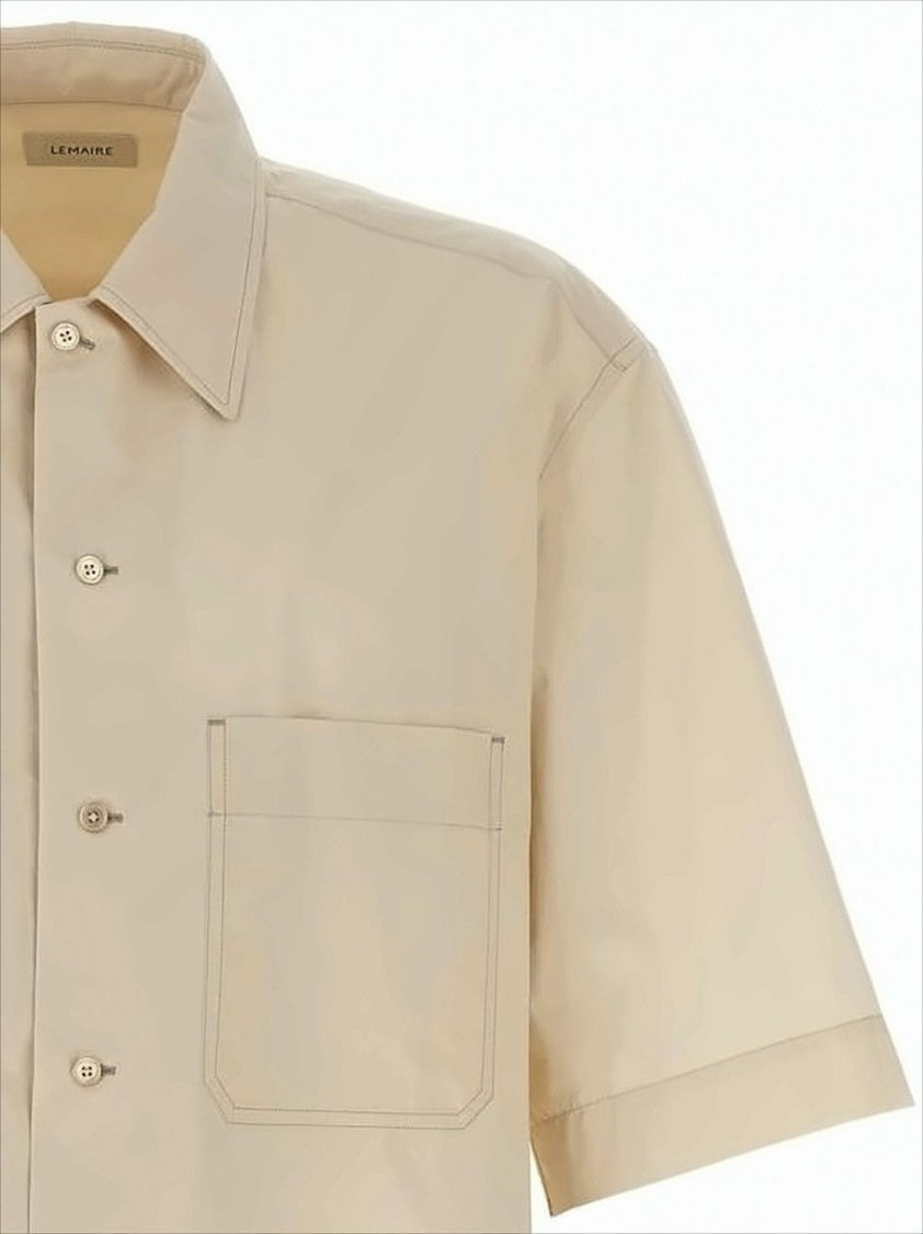 Lemaire Boxy-Cropped Short-Sleeved Shirt With Dual Chest Pockets