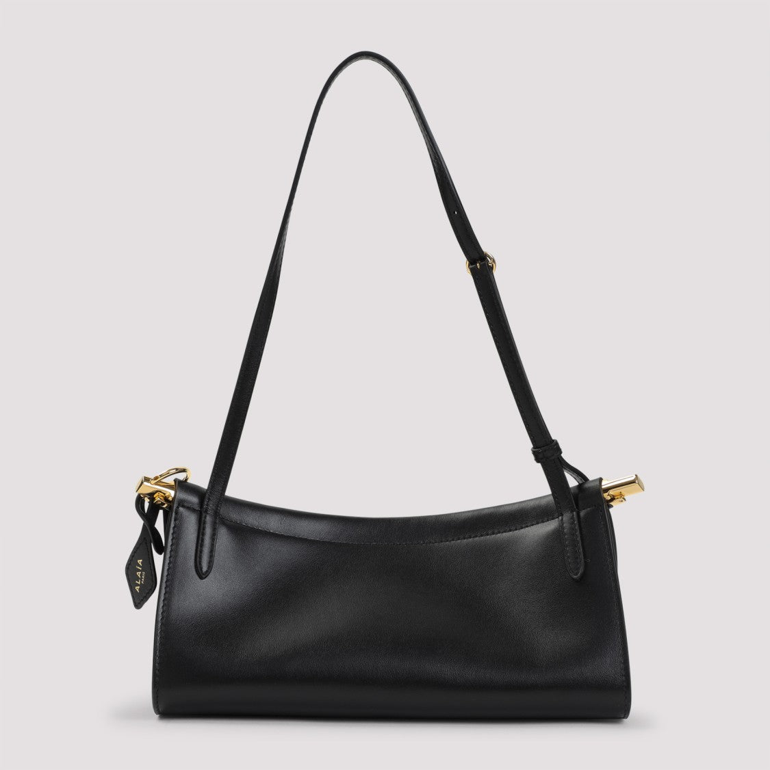 Alaïa Compact Black Calf Leather Shoulder Bag With Gold-Tone Hardware