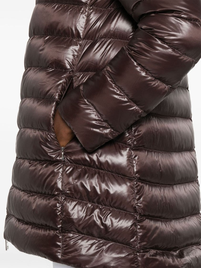 Herno Chocolate Brown Shiny Puffer Jacket