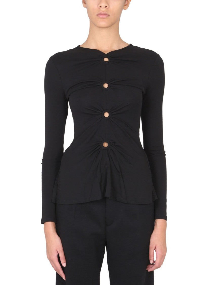 Proenza Schouler X White Label V-Neck Matte Crepe Top