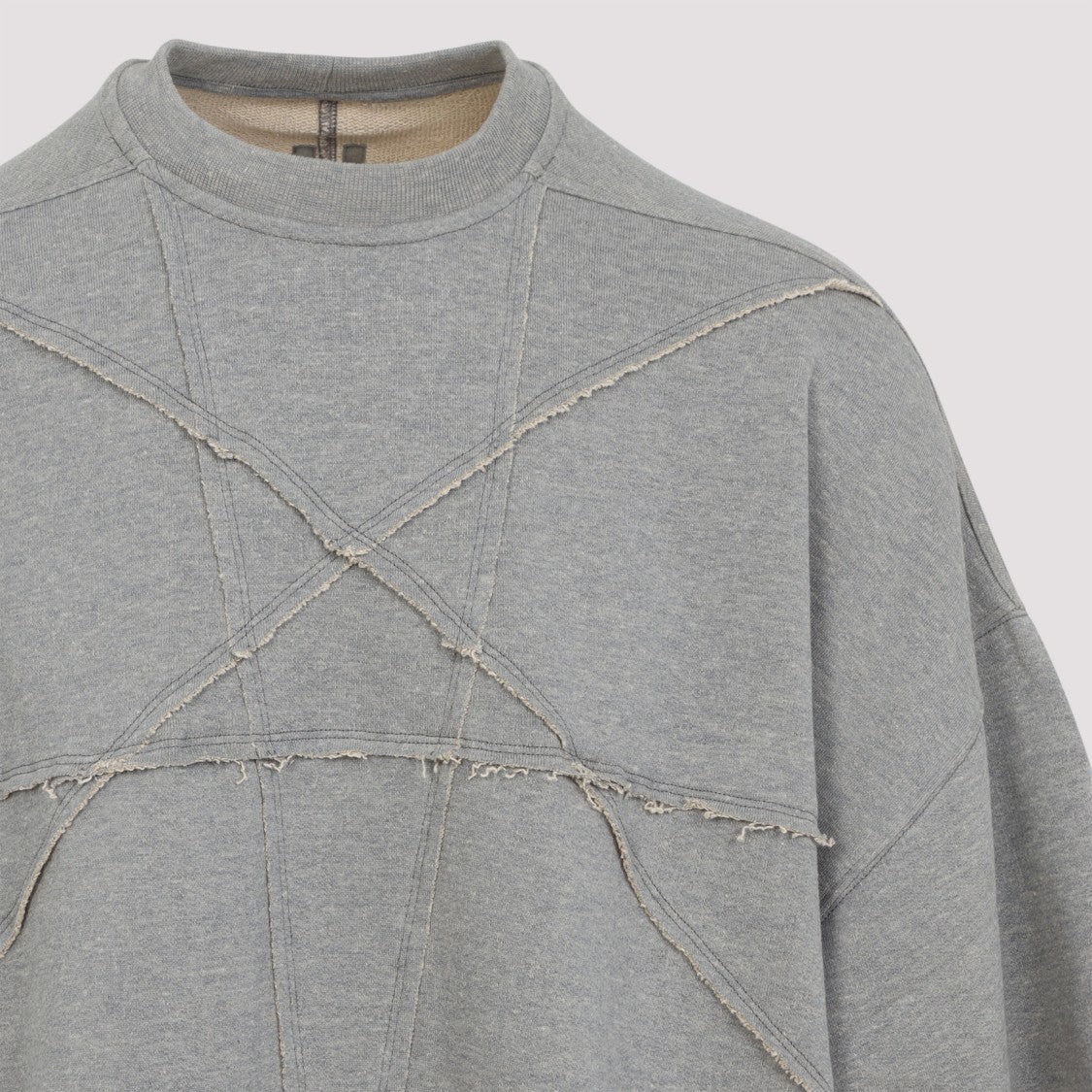 Drkshdw By Rick Owens Tommy Mélange Grey Cotton T-Shirt