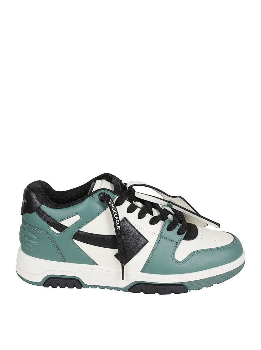Off-White Low-Top Sneakers With Textured Panels And Distinctive Accents