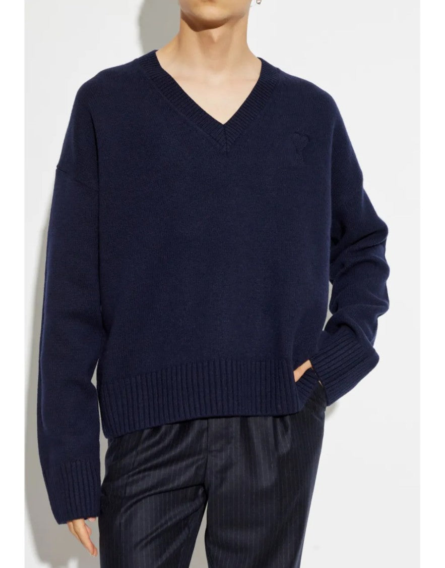 Ami De Coeur Logo Wool/Cashmere Sweater
