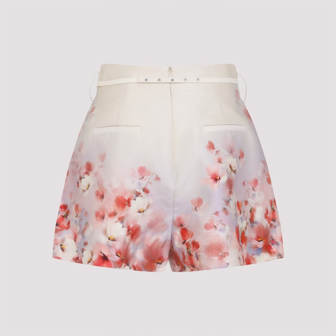 Zimmermann Multicolor Silk-Cotton Blend Bermudas With Decorative Brooch