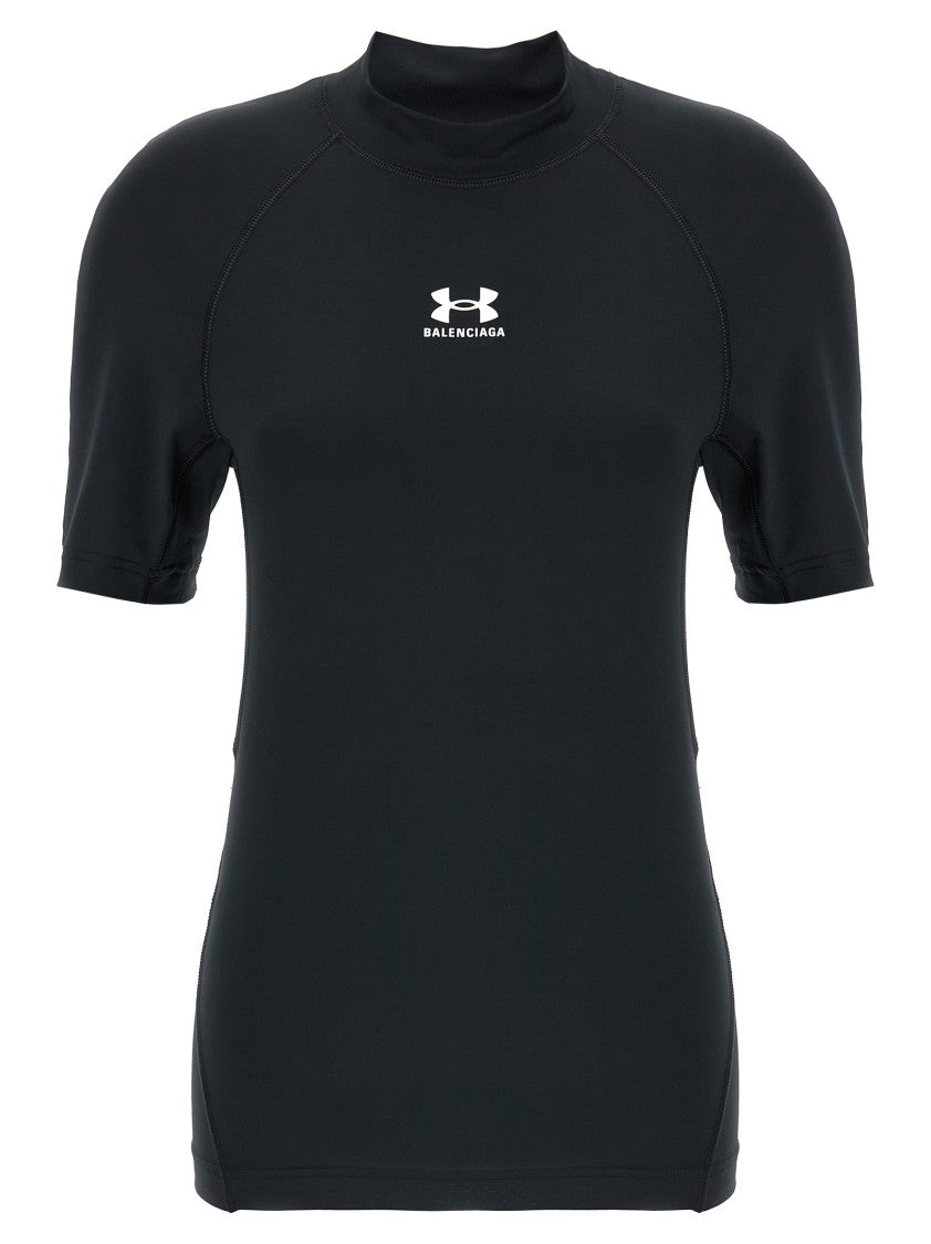 Balenciaga Bodycon Fit T-Shirt With Mock Collar