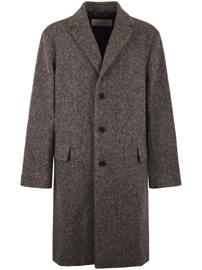 Dries Van Noten Structured Grey Coat With Classic Silhouette