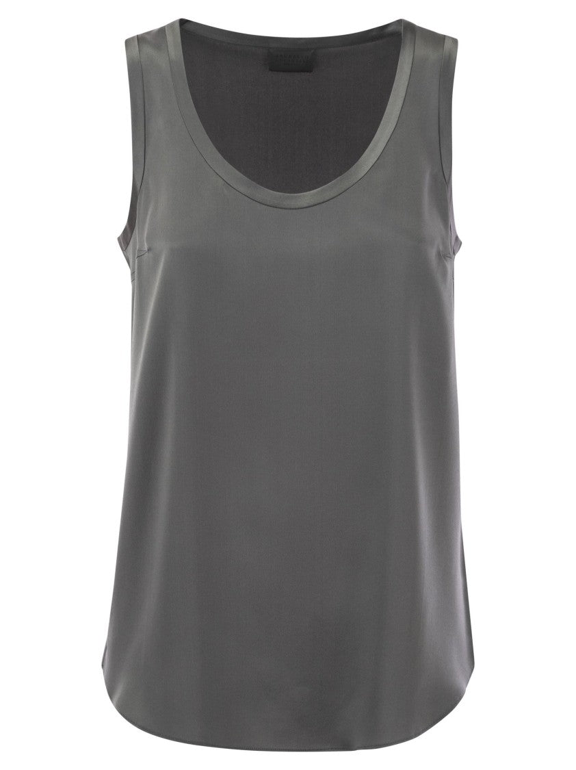Brunello Cucinelli Stretch Silk Satin Top