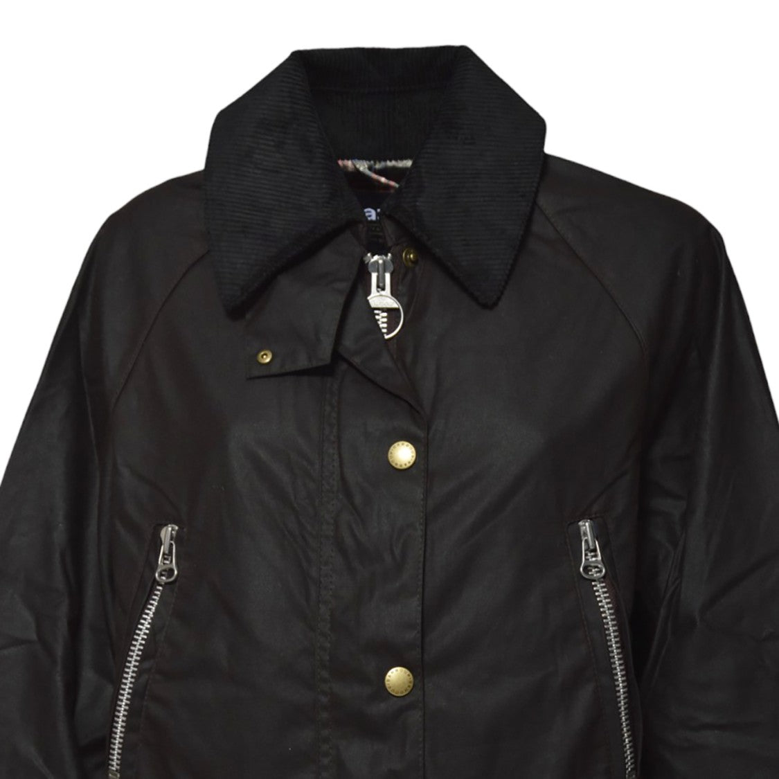 Barbour Lynne Waxed Cotton Jacket In Dark Brown