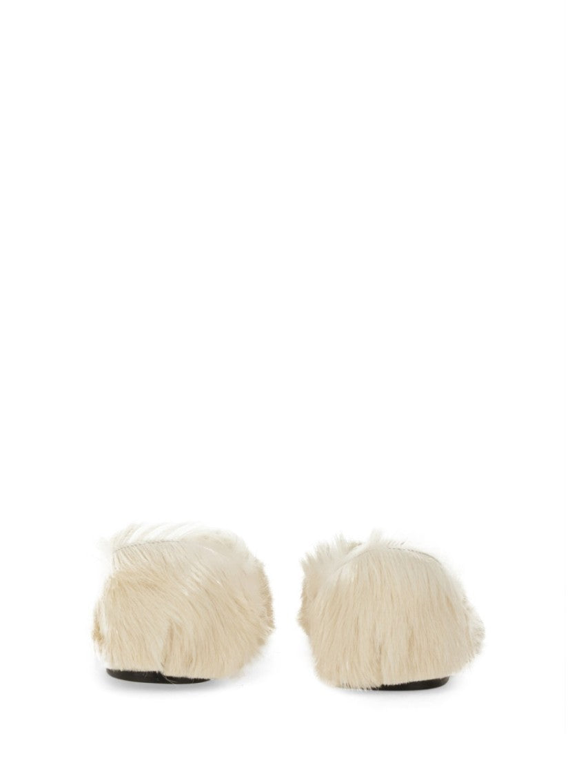 Jil Sander Pointed-Toe Low Calfskin Slipper With Textured Finish
