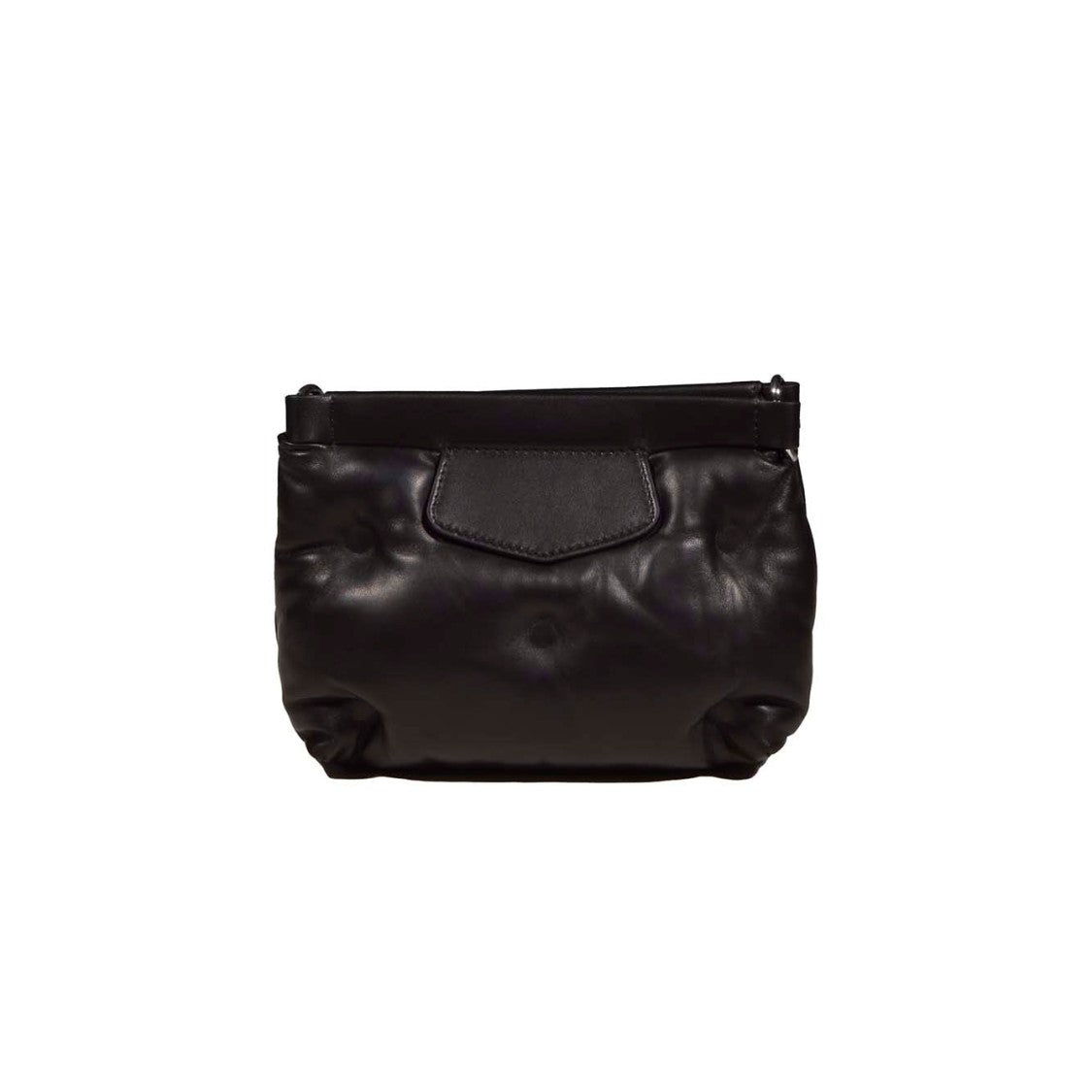 Maison Margiela Quilted Brushed Sheepskin Clutch With Silver Chain Strap