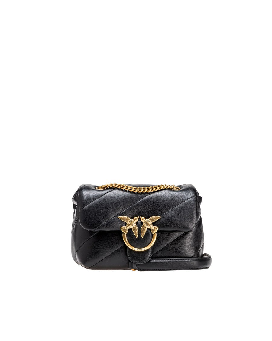 Pinko Mini Love Bag Puff Maxi Quilt Black/Antique Gold