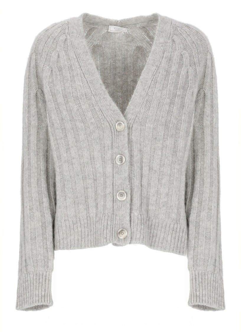 Peserico Grey Alpaca Cardigan