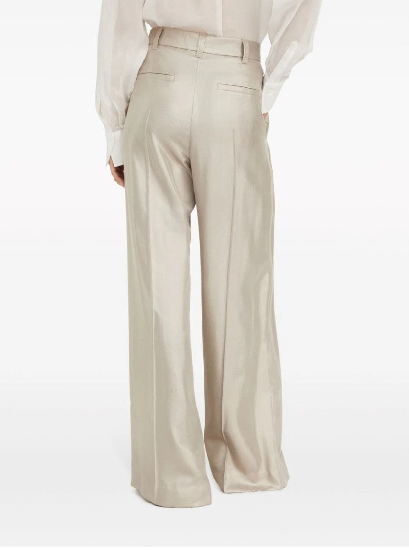 Brunello Cucinelli Luxe Dark Blue Wide-Leg Trousers