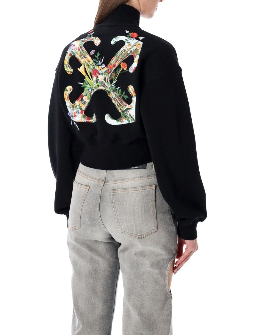Off-White Arrow Glass Crop Zip Fleece