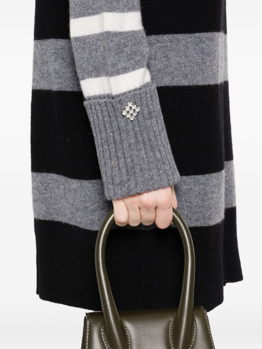 Liu Jo Horizontal Stripe Turtleneck Mini Dress