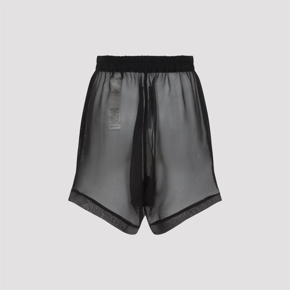 Rick Owens Layered Silk Bermudas With Sheer Panels