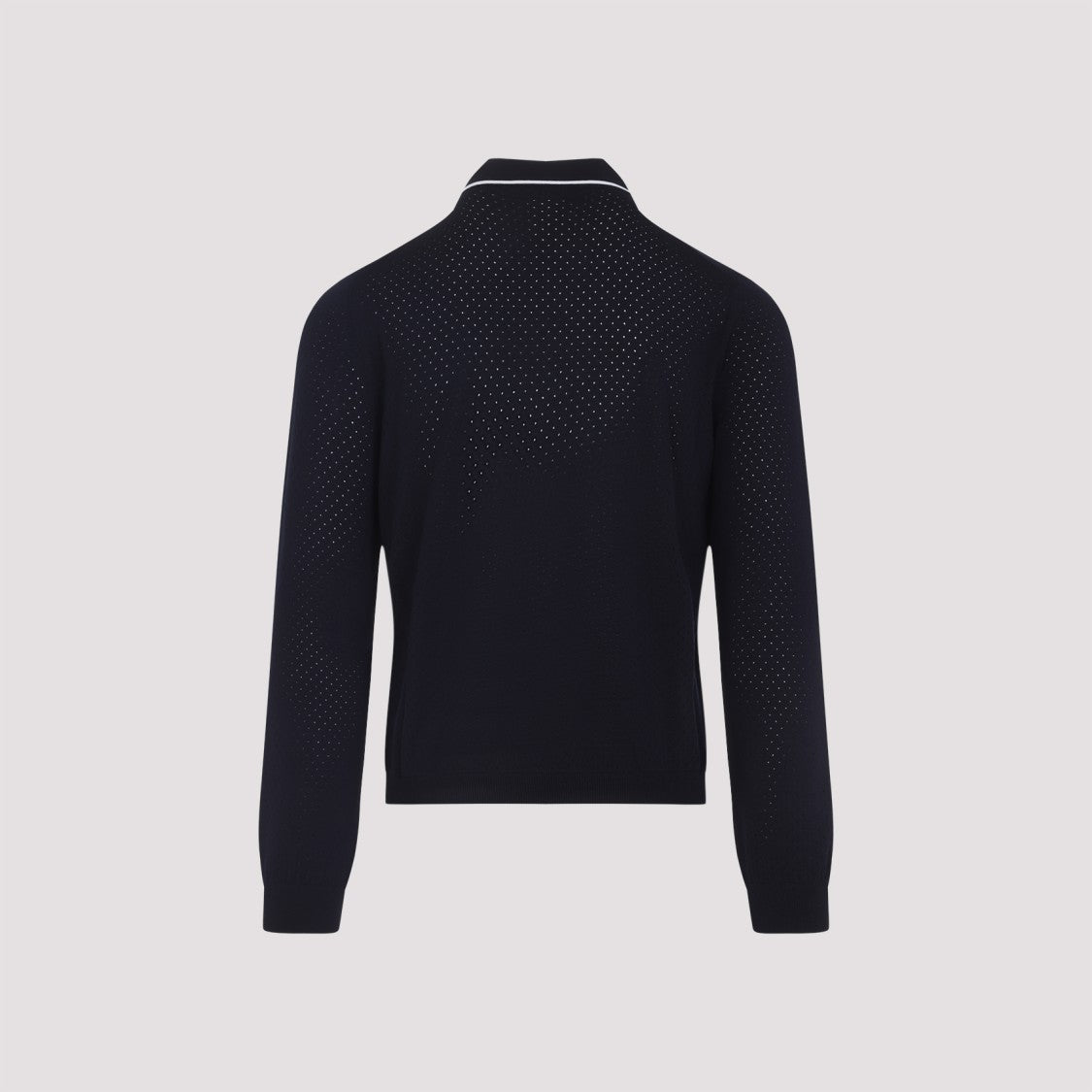 Gucci Fine Knit Long-Sleeve Polo Shirt