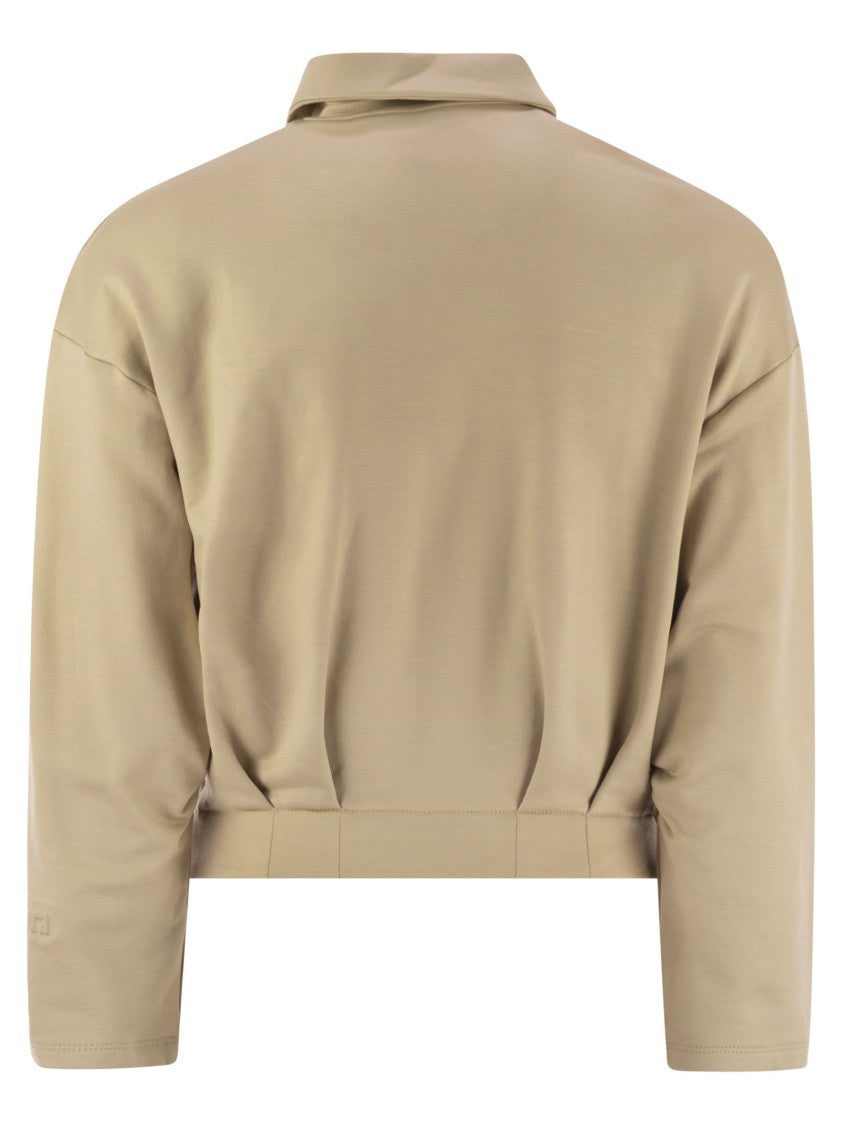 Max Mara Argenta - Cropped Silk And Cotton Sweatshirt