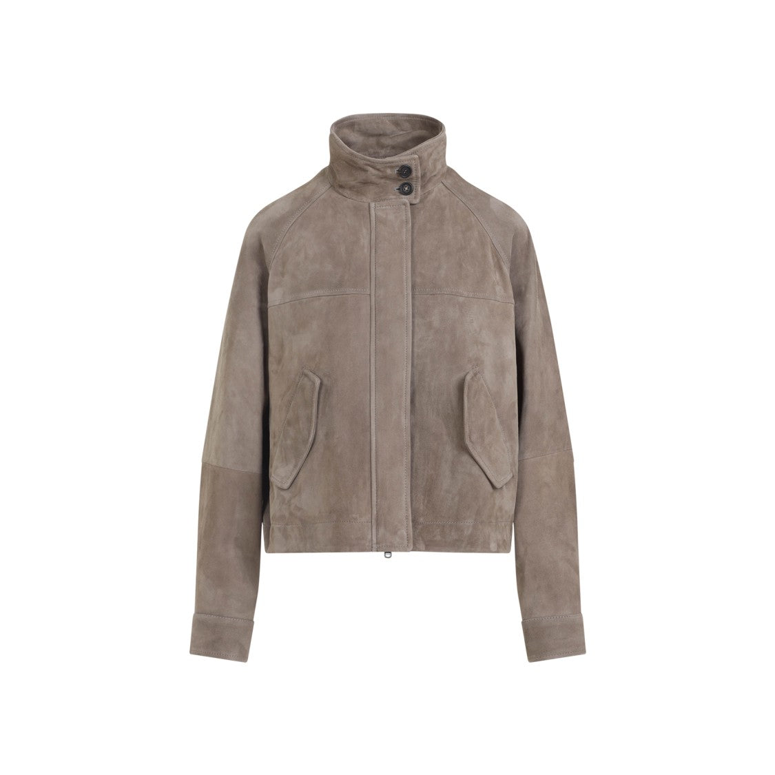Brunello Cucinelli Brown Cold Suede Leather Jacket
