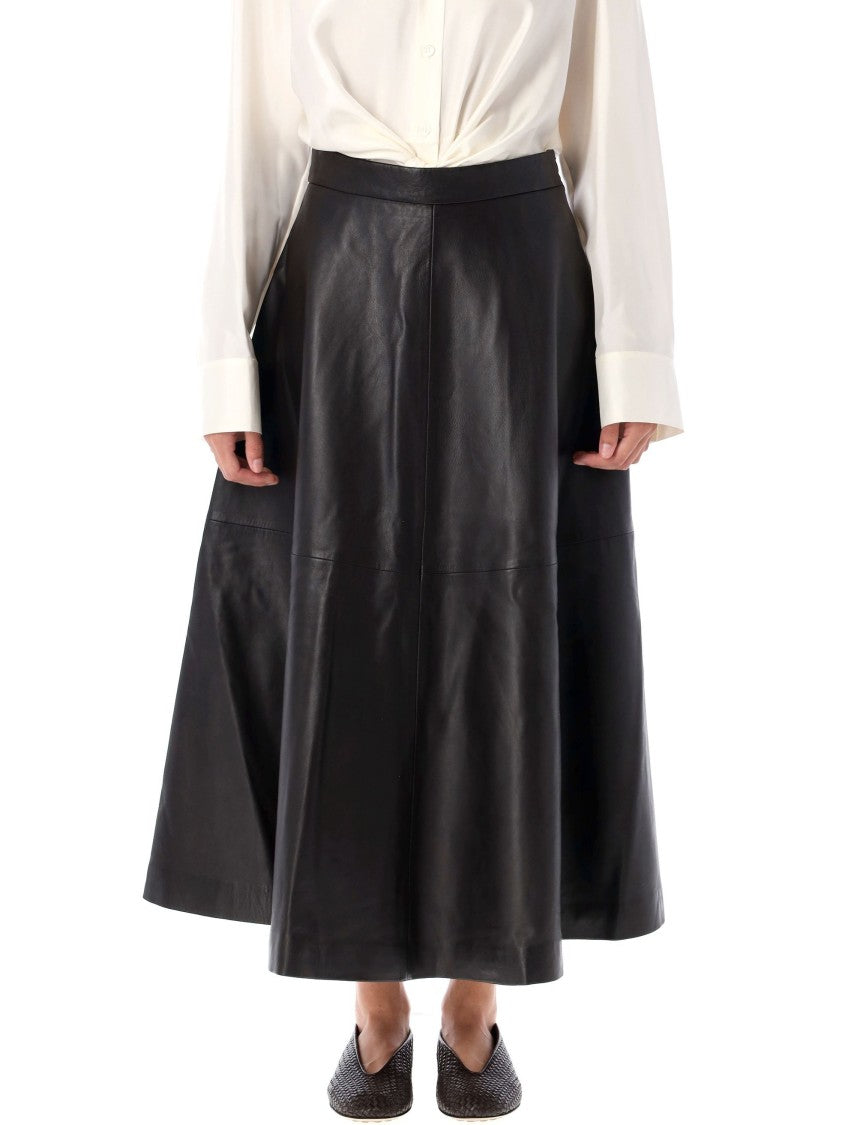 Róhe Leather Midi Skirt