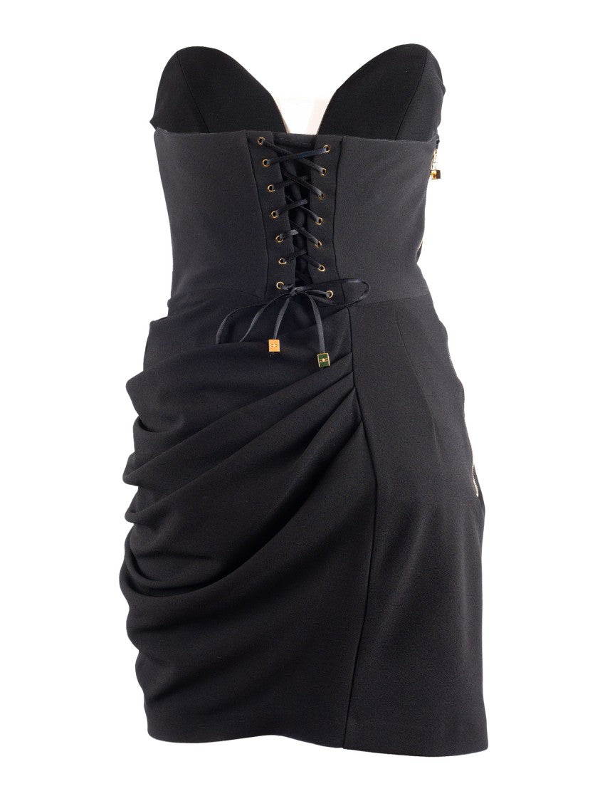 Elisabetta Franchi Structured Black Evening Dress