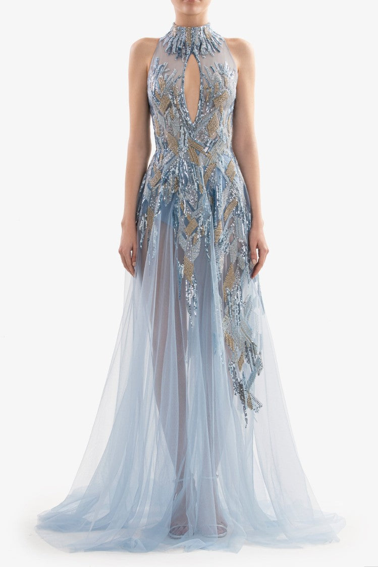 Saiid Kobeisy Long Embroidered Dress