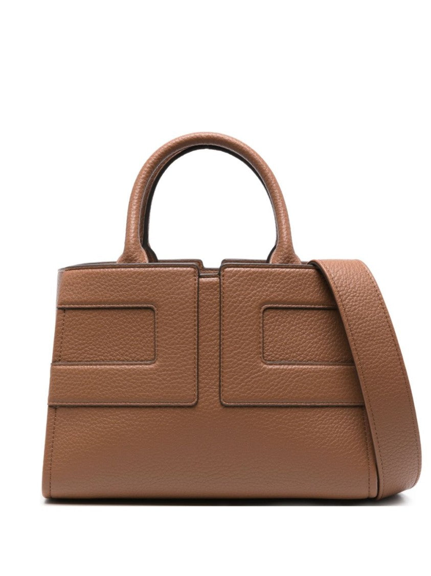 Elisabetta Franchi Rectangular Textured Handbag With Detachable Strap
