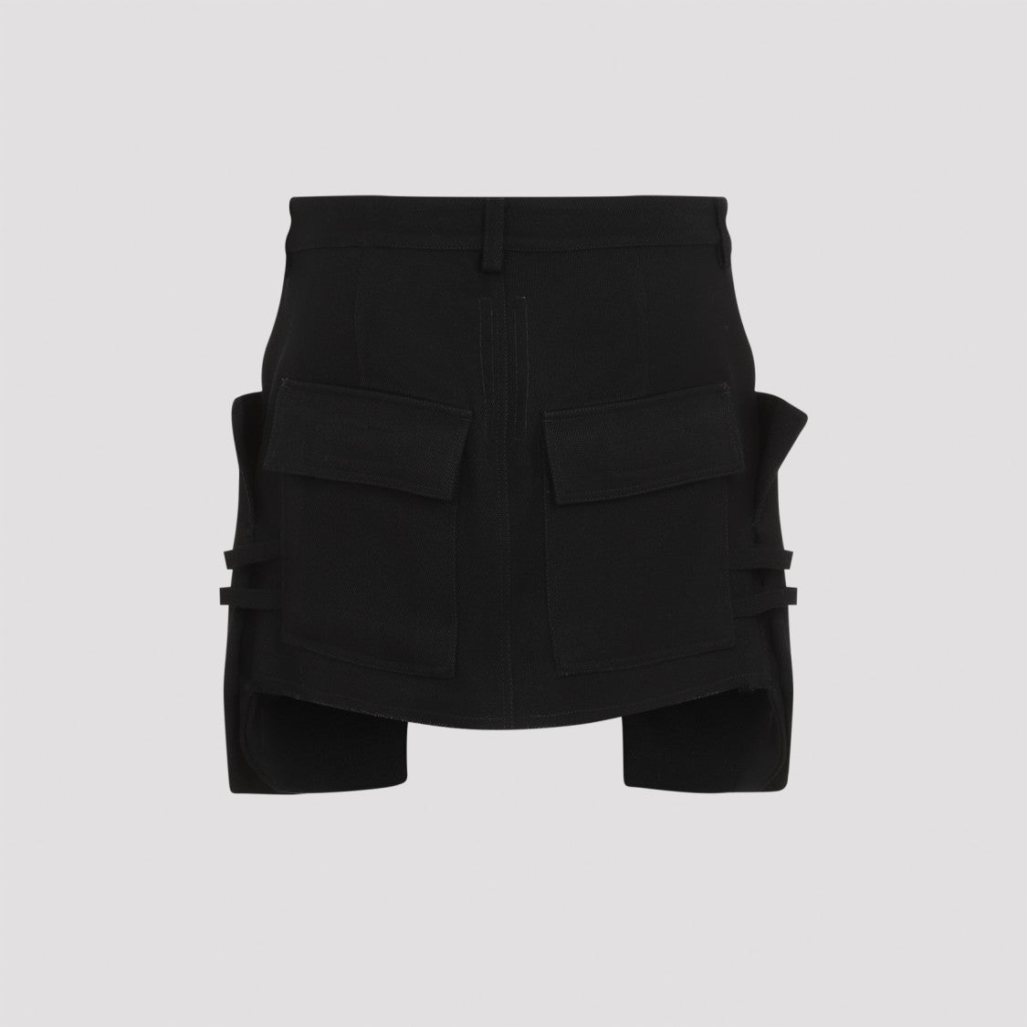 Rick Owens Wool Mini Skirt With Utility Pockets And Tailored Fit
