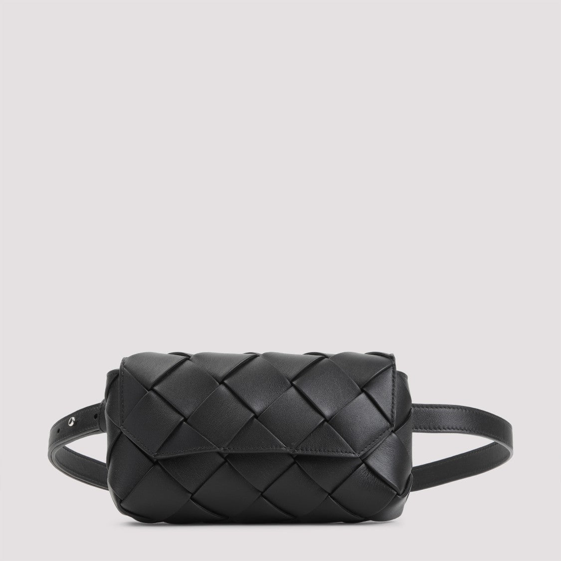 Bottega Veneta Intrecciato Black Leather Belt Bag