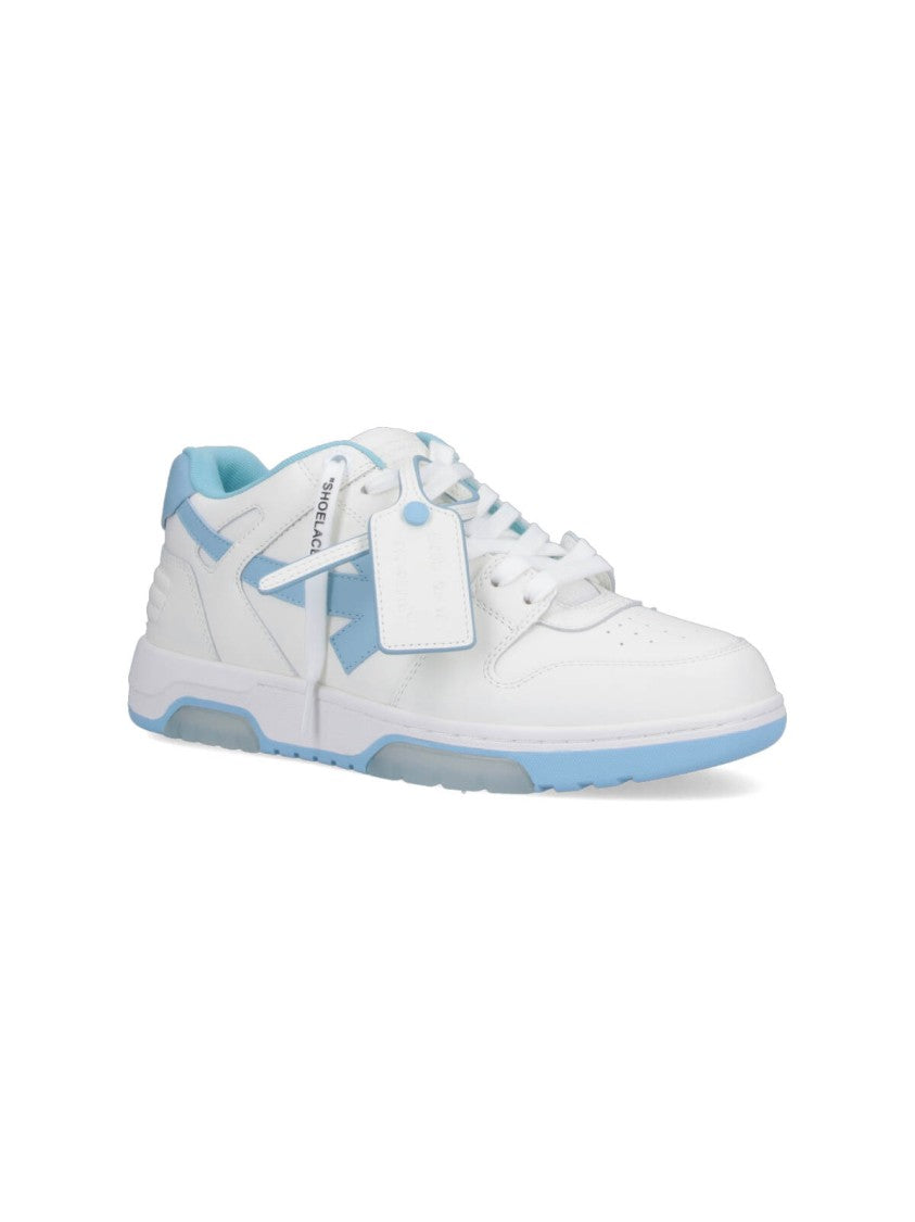 Off-White Low-Top Sneakers With Leather Upper And Iconic Accents