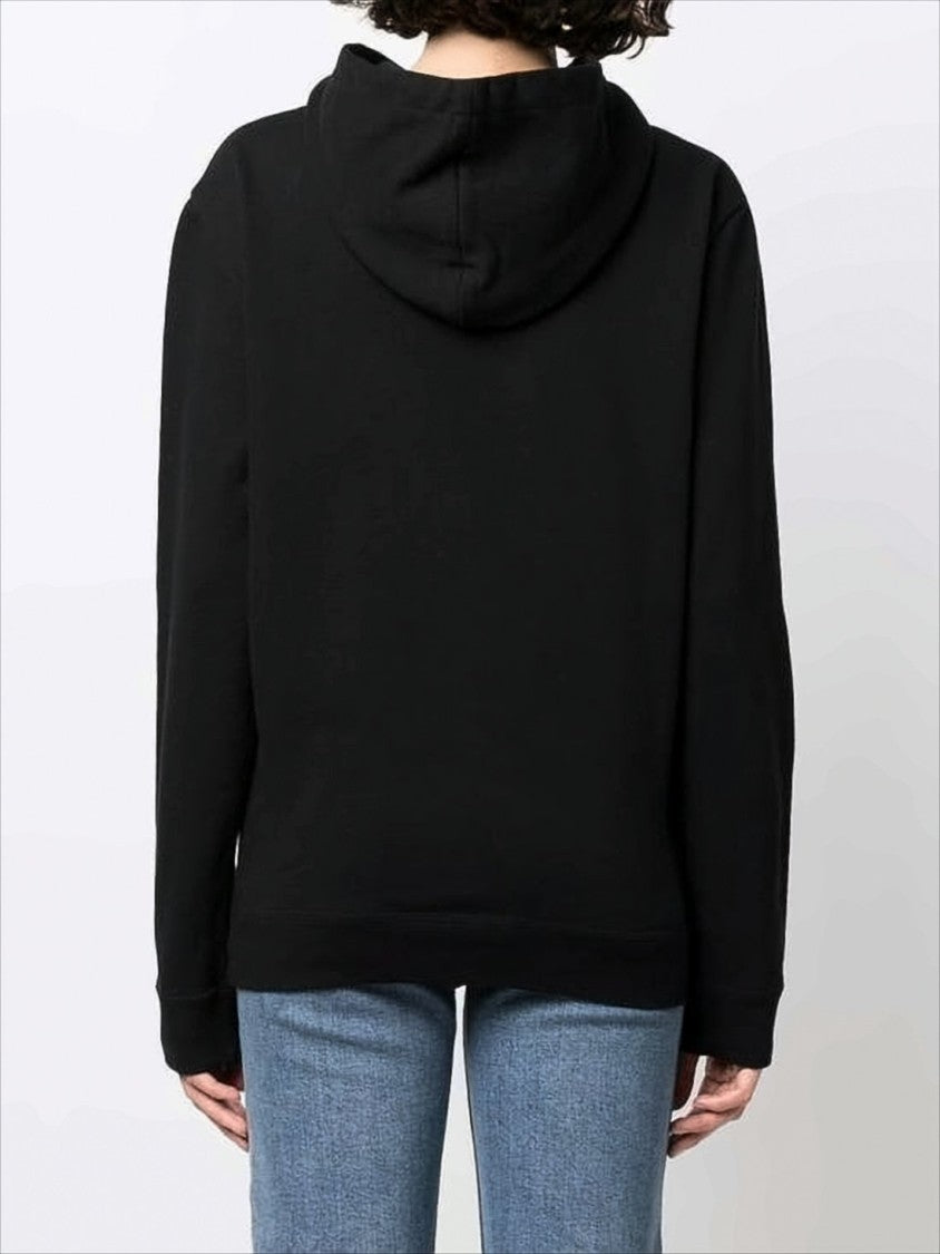 Saint Laurent Black Cotton Hoodie With Adjustable Drawstring