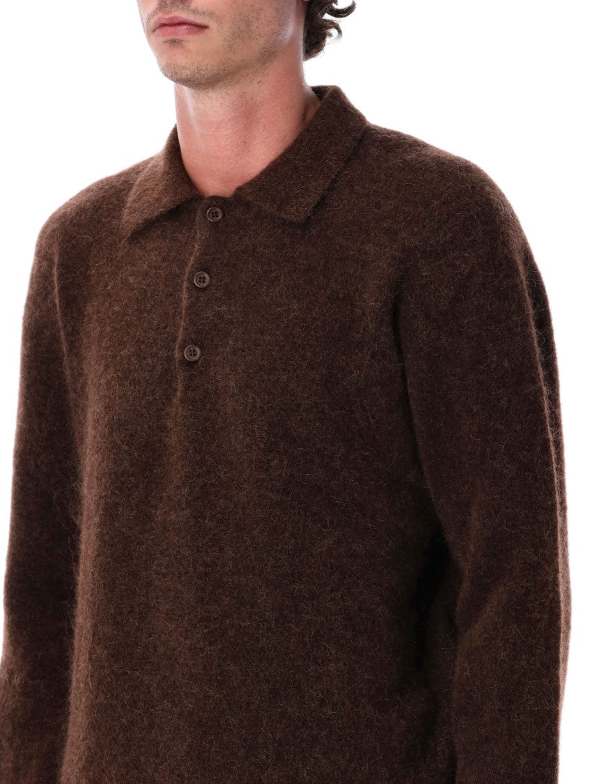 Sunflower Brown Mohair Blend Polo Sweater