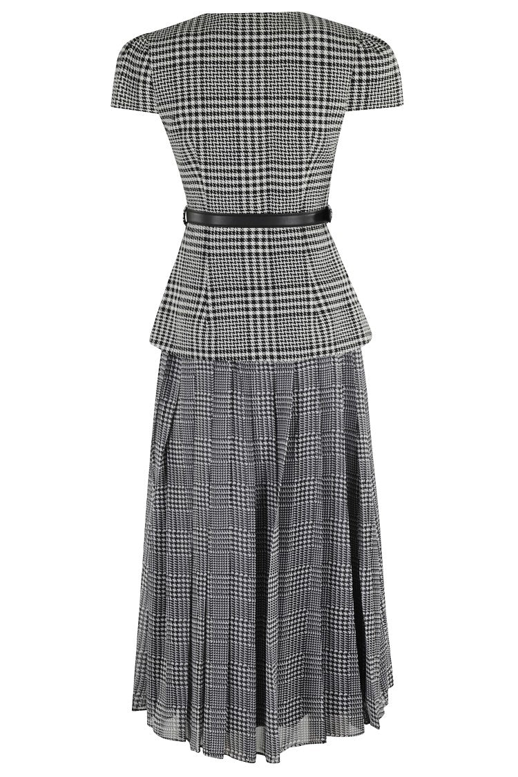 Self-Portrait Houndstooth Tailored Midi Dress