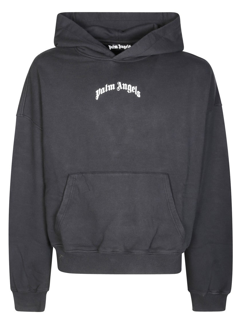 Palm Angels Relaxed Fit Hooded Sweatshirt With Front Kangaroo Pocket