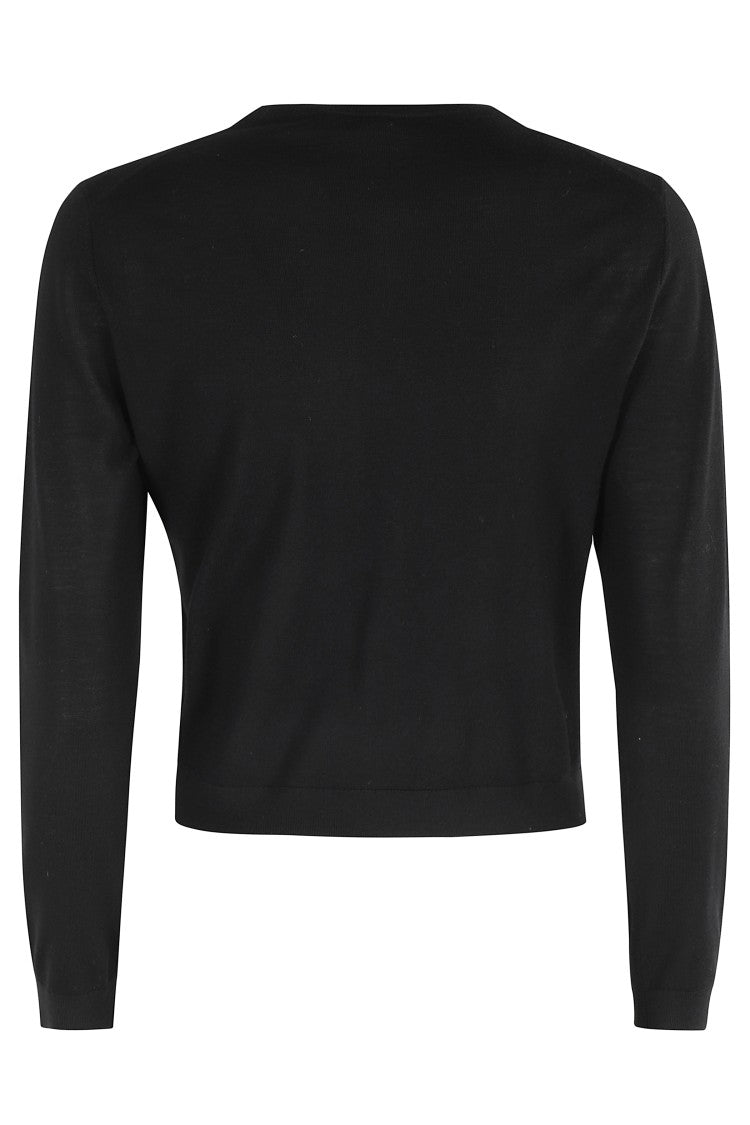 Theory Cropped Fitted Cardigan With Central Button Closure