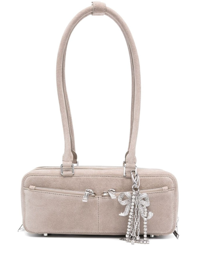 Self-Portrait Rectangular Gray Leather Shoulder Bag