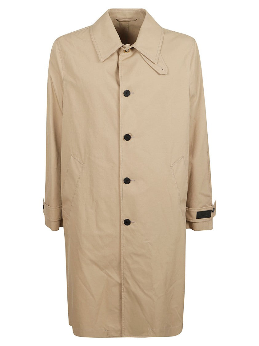 Versace Classic Button-Down Coat With Intricate Pattern