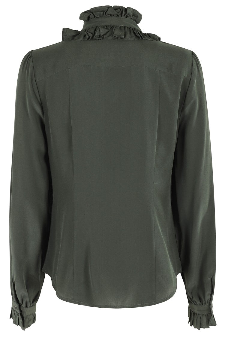 Ulla Johnson Catroux Silk Long Sleeve Button Front Blouse
