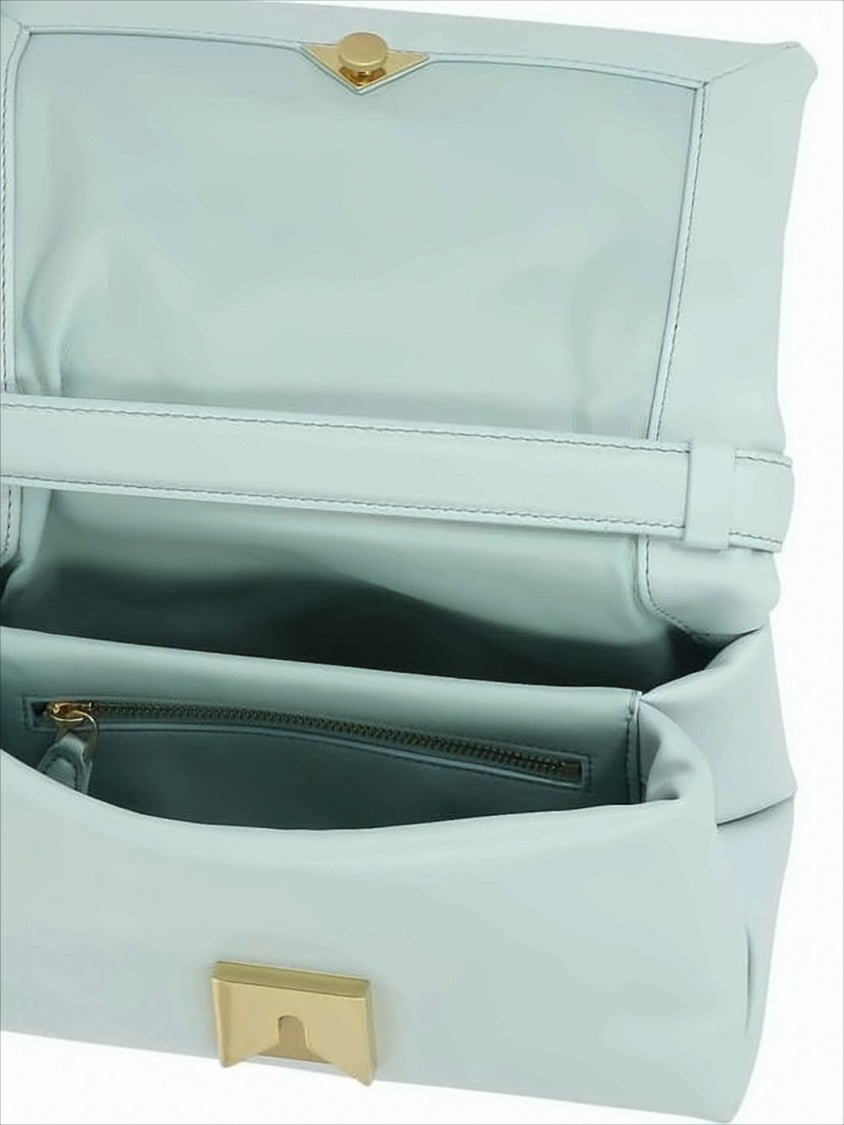 Marni Rectangular Blue Leather Crossbody Bag With Adjustable Strap
