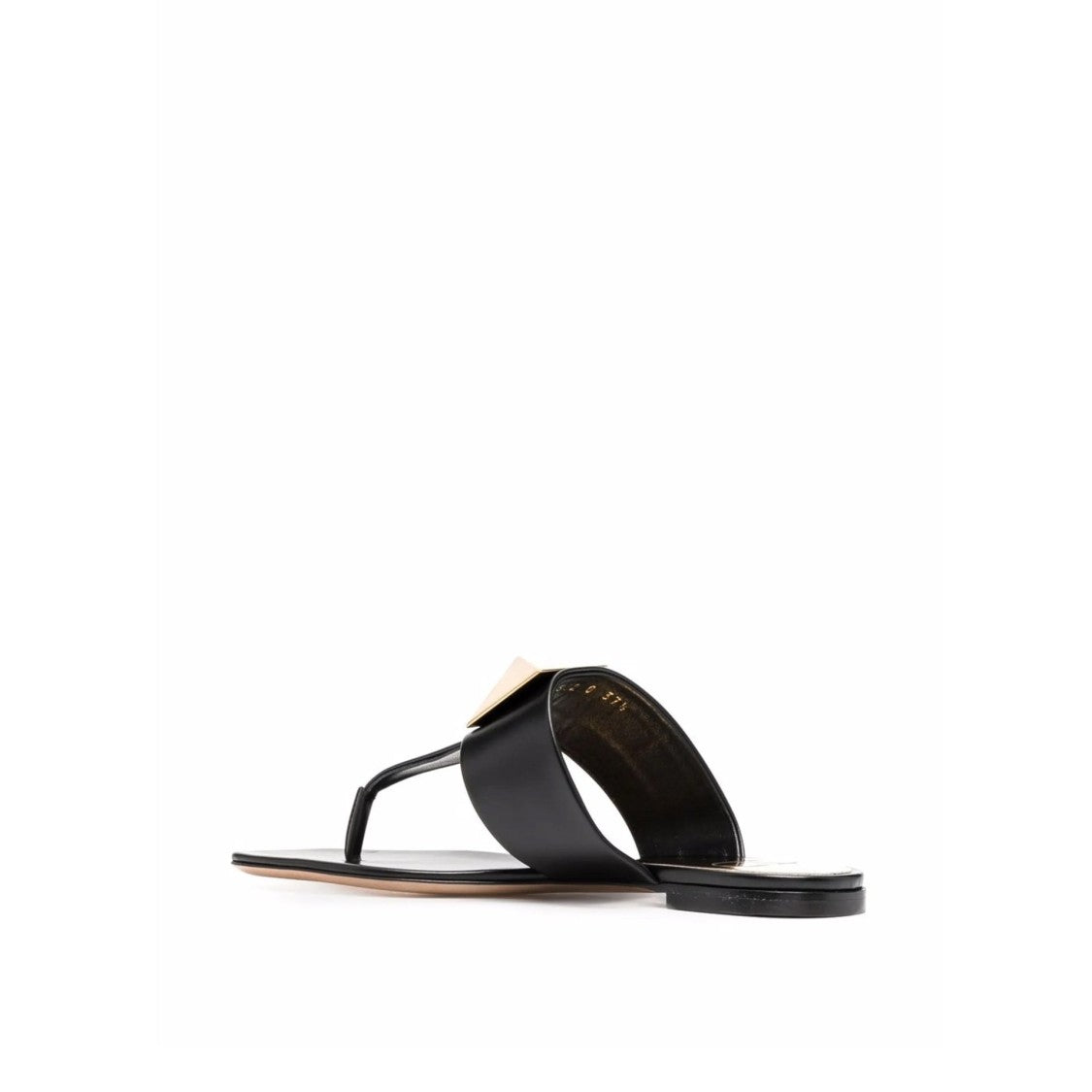 Valentino Garavani Round Toe Leather Sandals With Geometric Stud Detail