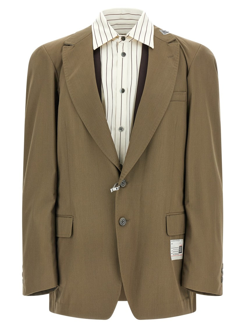Maison Mihara Yasuhiro 'Mix Layered Wool Gabardine' Blazer