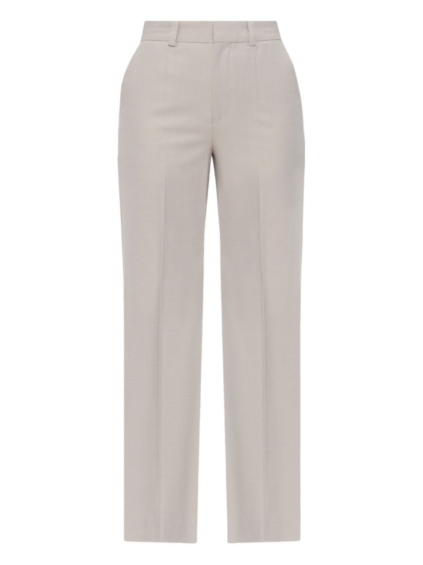 Victoria Beckham Tailored Beige Trousers With Front Fastening