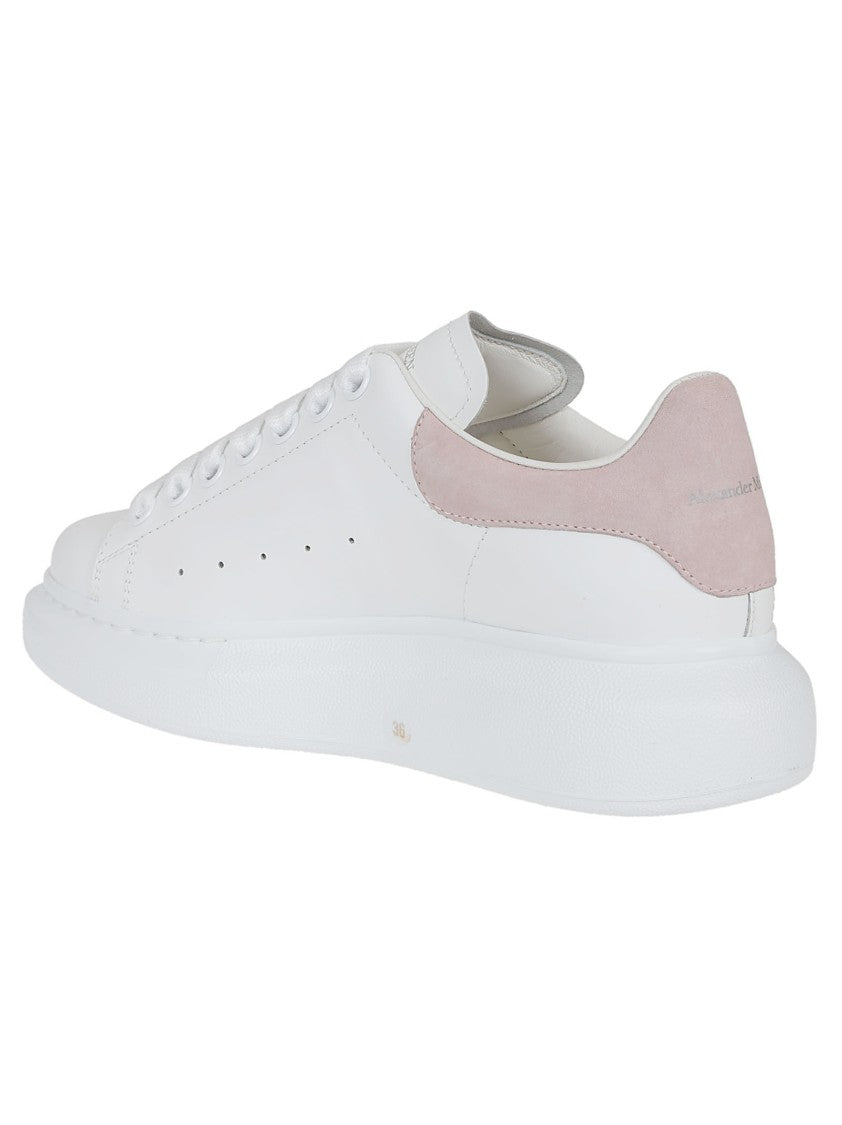 Alexander Mcqueen Oversized Leather Sneakers With Chunky Sole And Logo Detail