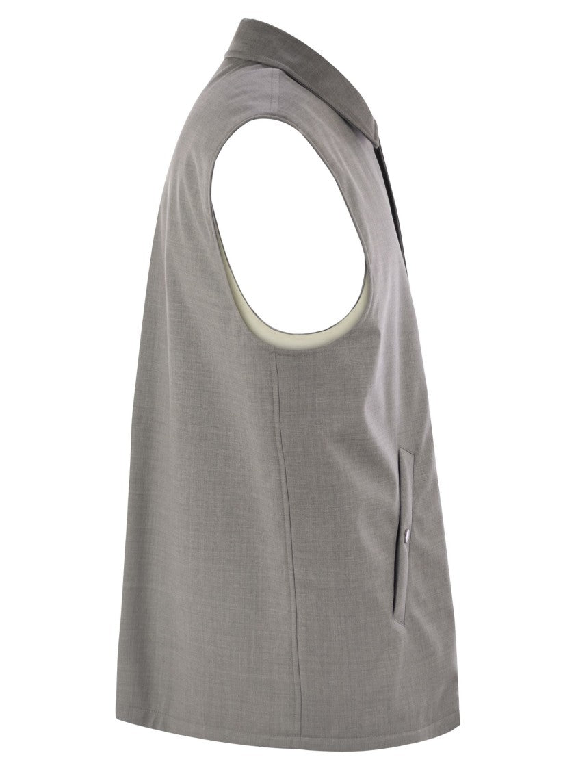 Brunello Cucinelli Sleeveless Jacket In Virgin Wool