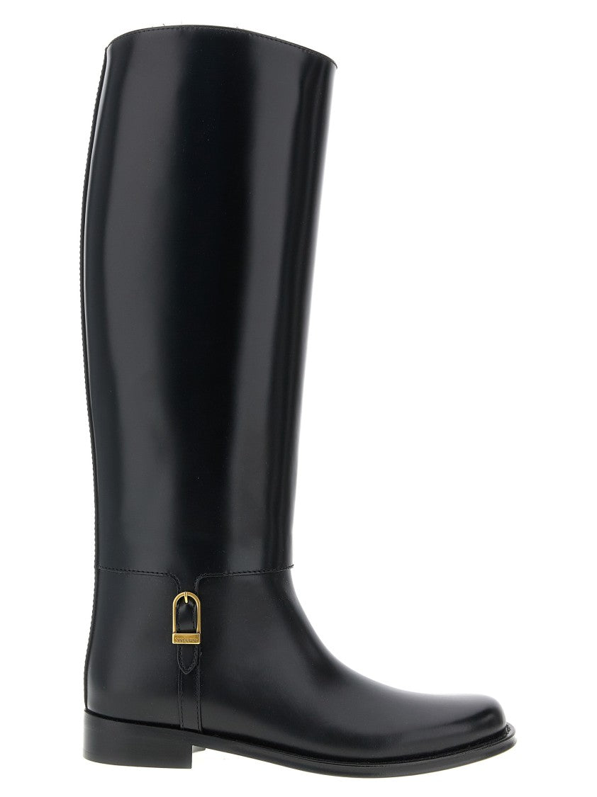 Saint Laurent Tall Corsair Boots With Rounded Toe
