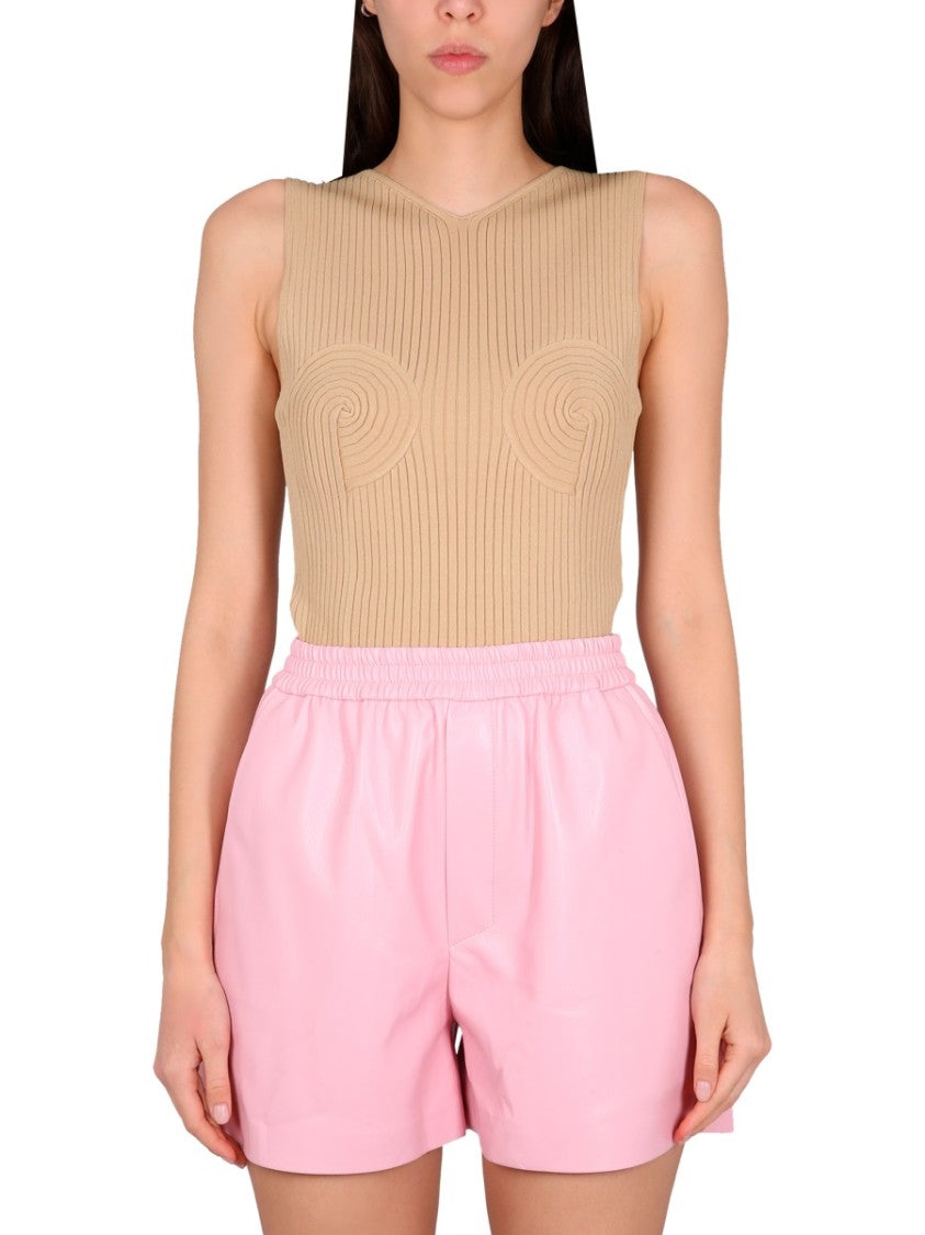 Nanushka Sleeveless V-Neck Ribbed Top