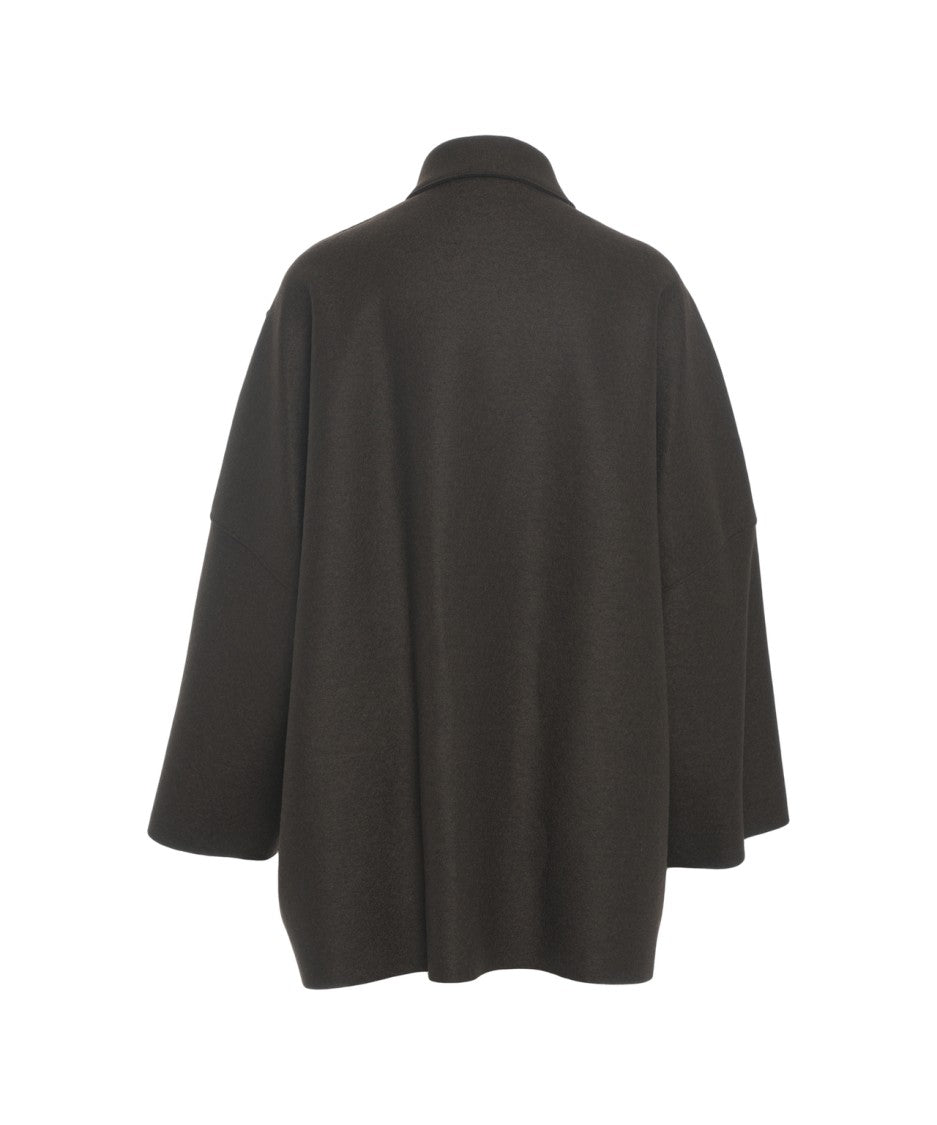 Harris Wharf London Relaxed Virgin Wool Oversized Coat With Classic Collar