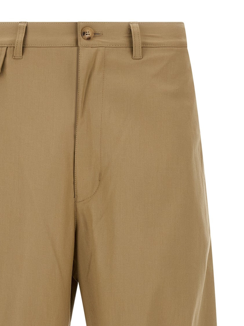 Comme Des Garçons Curved Leg Trousers With Knee Pincers And Adjustable Back Strap