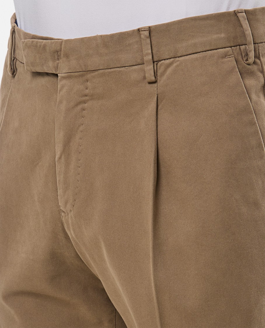 Pt01 Pleated Cotton Trousers